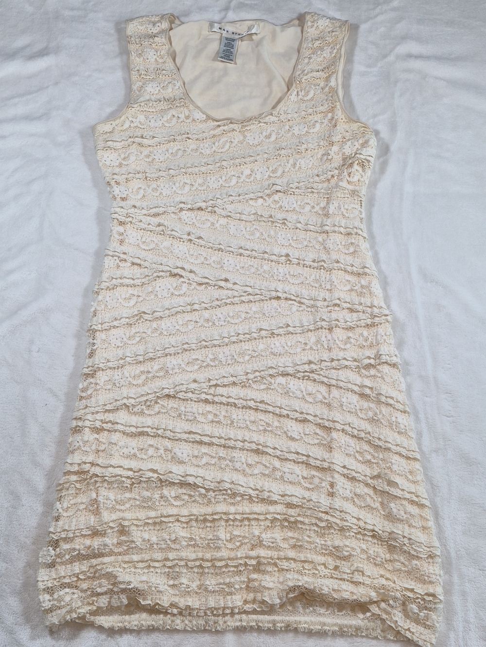Max Studio Cream Lace Sleeveless Sheath Dress